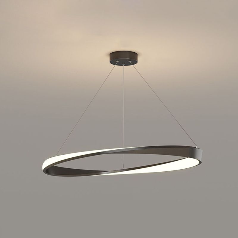 Black Aluminum Hanging Pendant Lights Contemporary Hanging Lamps for Dining Room