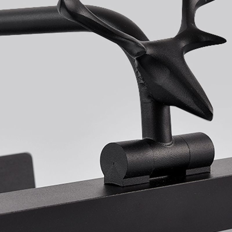 Metal Linear Shade Wall Sconce Modern Style 1 Light Mirror Wall Lighting Fixture in Black