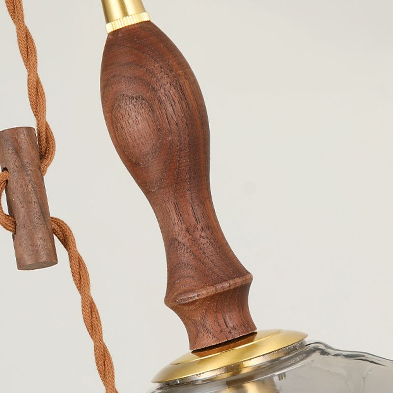 Kit de lumière en verre transparent léger en verre transparent à 1 lumière pour salle à manger