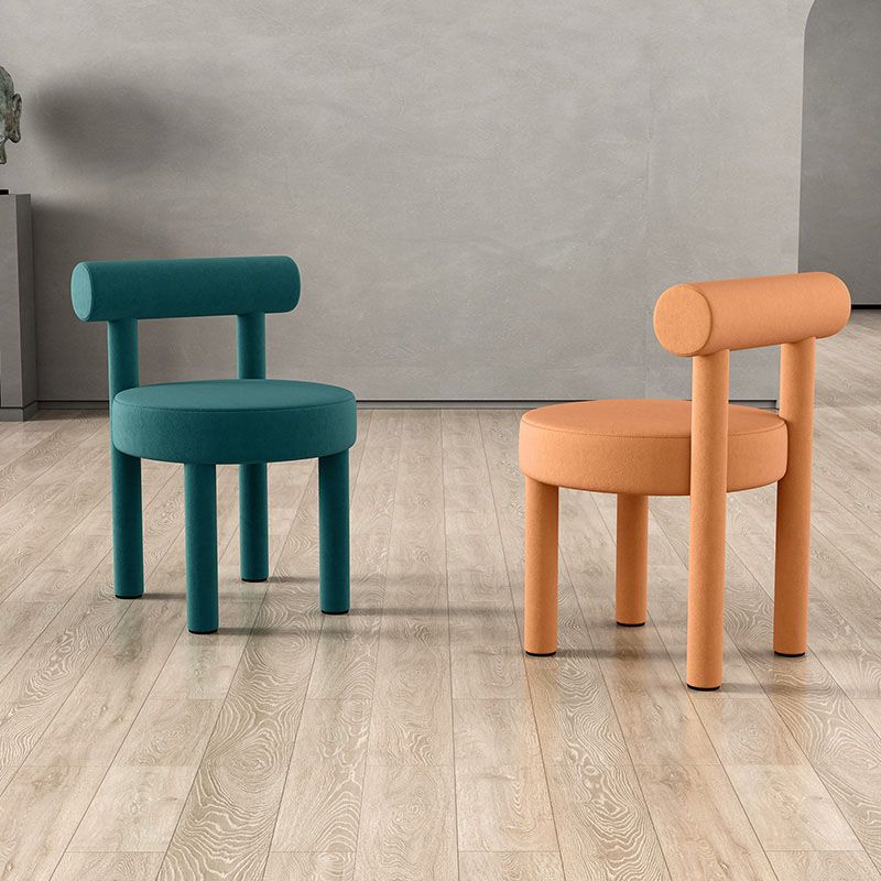 Minimalist Style Fabric Dining Chairs for Home Open Back Side Chair