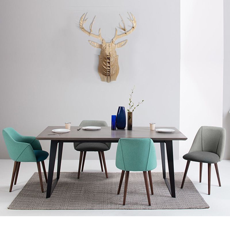 Silla de comedor escandinava con brazo de tela con acabado mate (juego de 2)