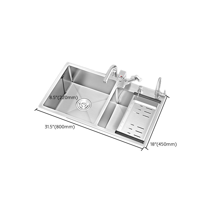 Modern Style Kitchen Sink Overflow Hole Design Scratch Resistant Kitchen Sink