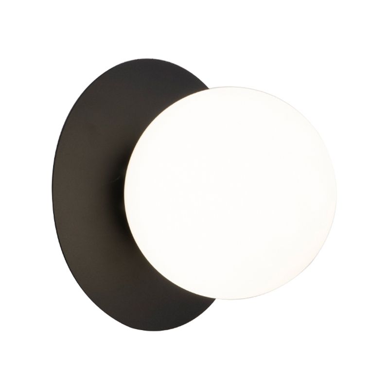 1-Light Wall Mount Light Spherical with Glass Shade for Living Room