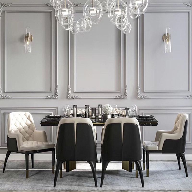 Modern Style Parsons Chair Home Solid Wood Legs Dining Arm Chair