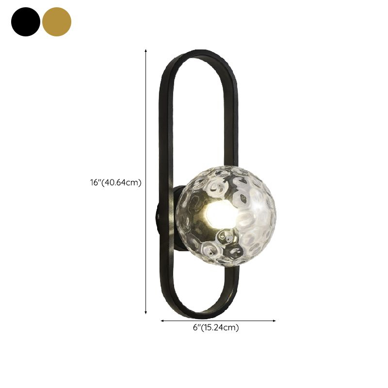 Contemporary Wall Lamp Globe Glass Sconce Lighting for Bedroom