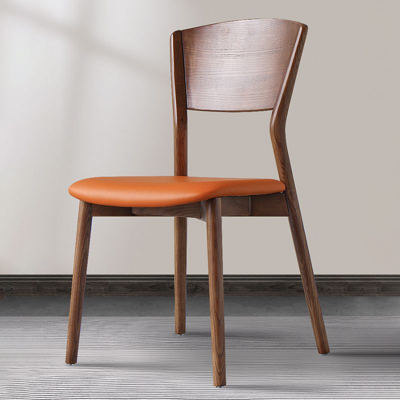 Silla de comedor de madera moderna con respaldo abierto, silla lateral para uso doméstico