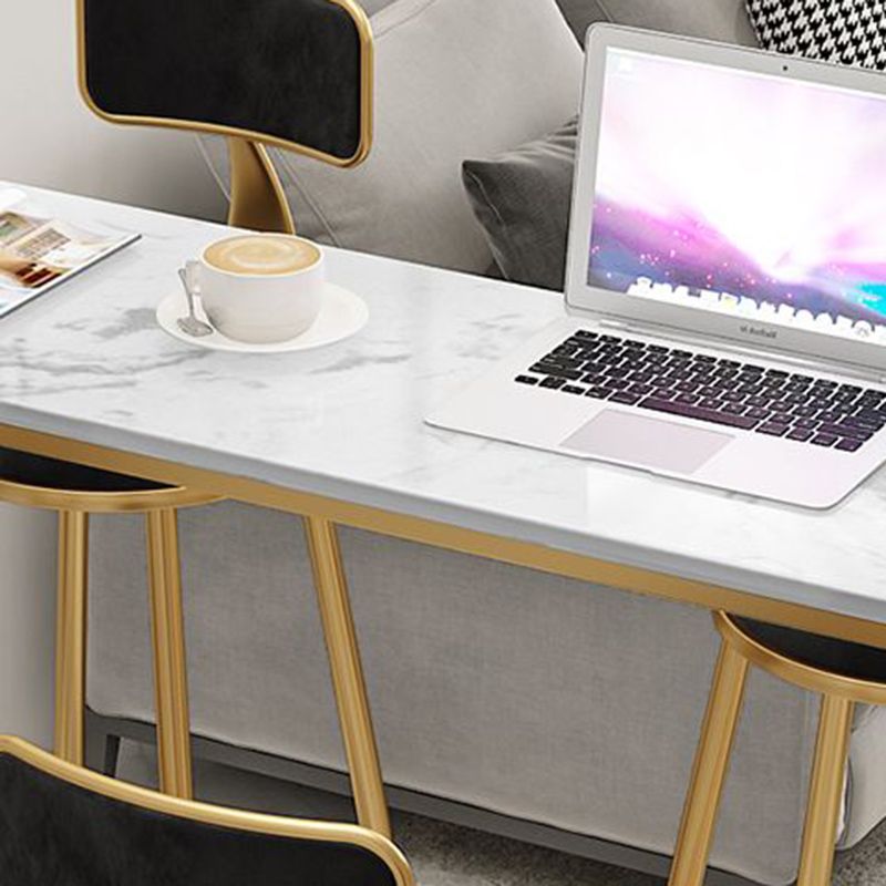 Glam Style Bar Set 1/2/3/5 Pieces Faux Marble Rectangle Counter Set