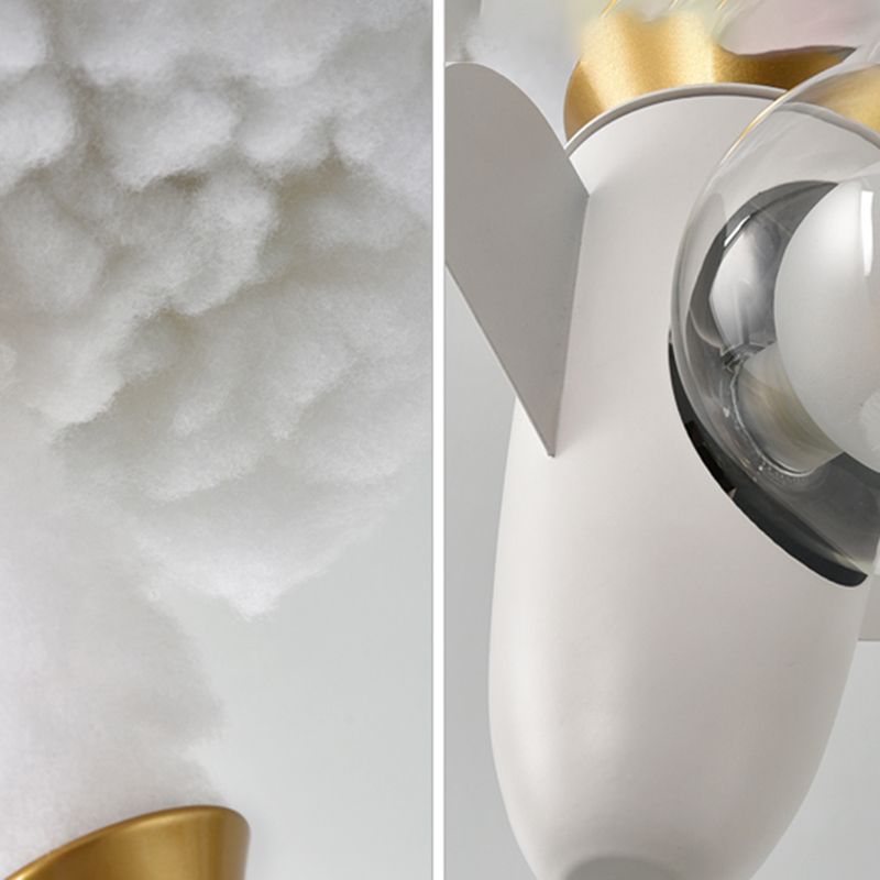 White Metal Cartoon Flush Mount LED Flush Light Fixture for Children's Room
