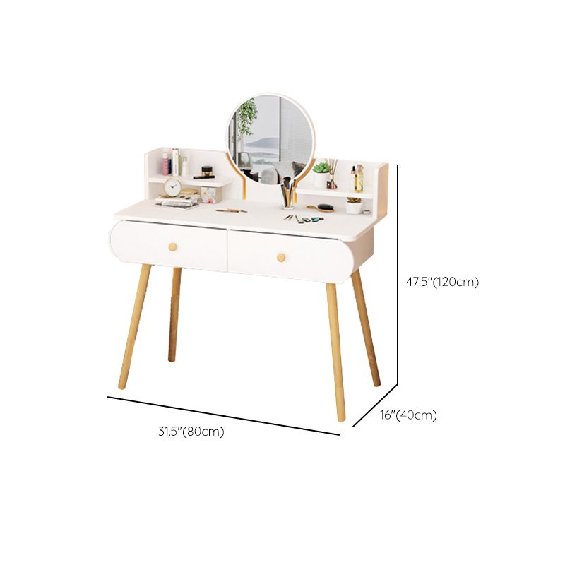 Modern Makeup Vanity Desk with Mirror and Storage Shelves, 47.25"