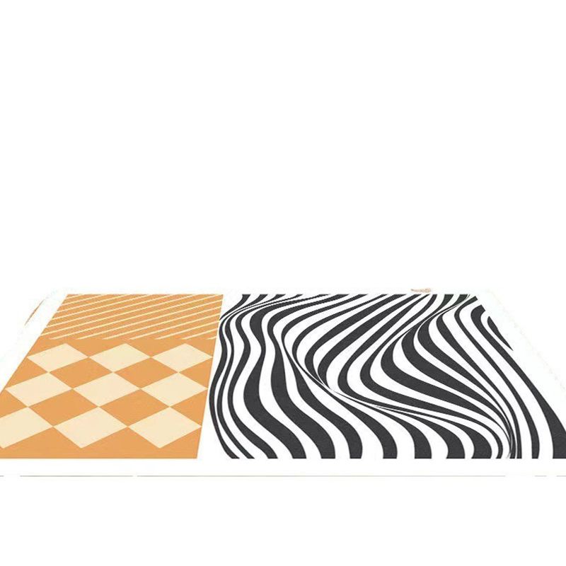 Brown Graphic Carpet Polyester Modern Carpet Stain Resistant Carpet for Living Room
