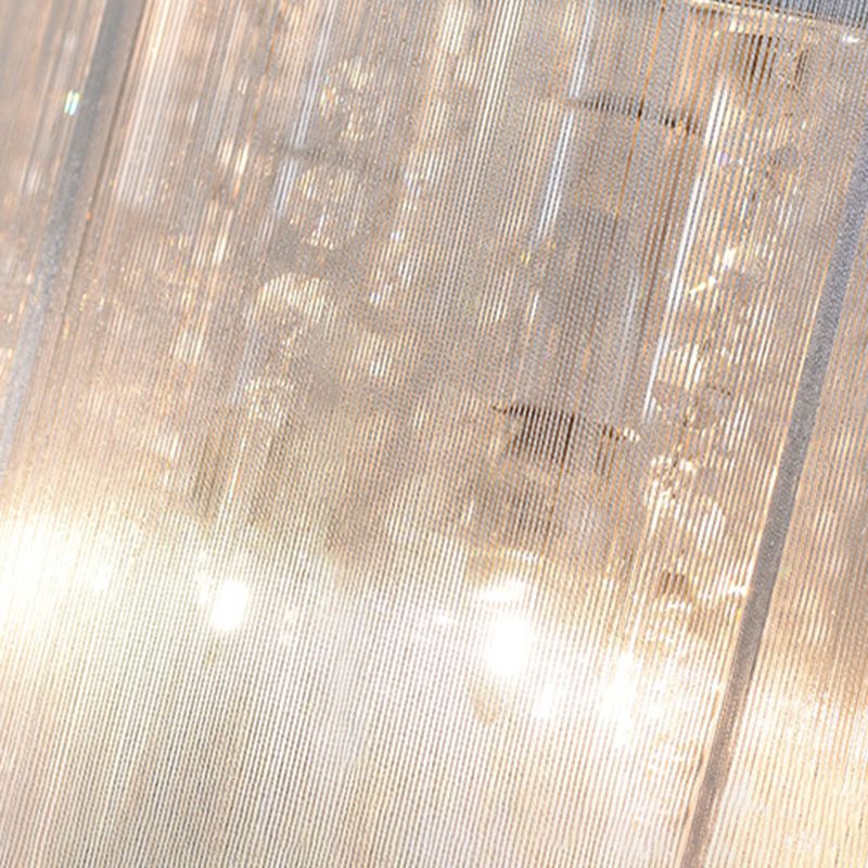 Contemporary Ceiling Lamp Fabric Shade Flush Mount Light Fixture