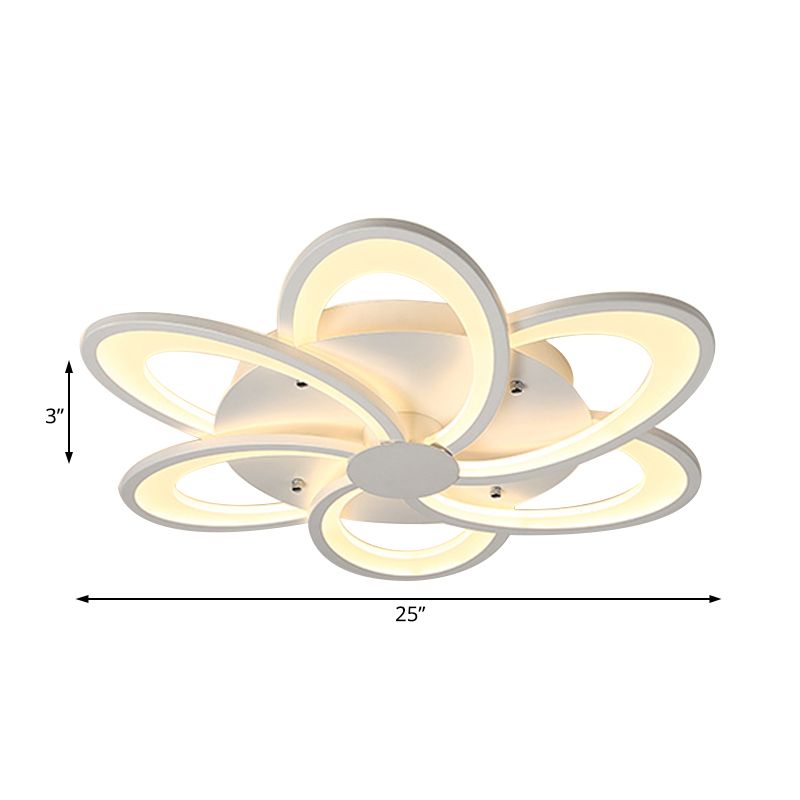 Contemporary Flower Flushmount Lighting Acrylic 6/7/8-Light Bedroom Ceiling Flush Mount in Warm/White Light