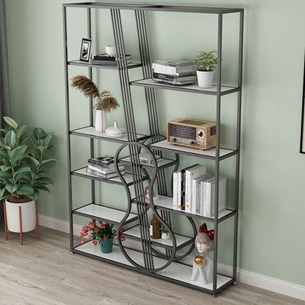 Modern Metal Shelf Bookcase Open Shelf Bookshelf with Shelves for Living Room