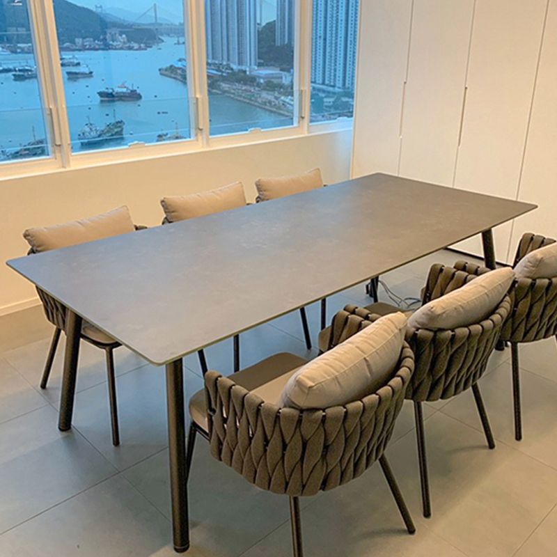 Dining Table Farmhouse Table with Metal Frame for Living Room