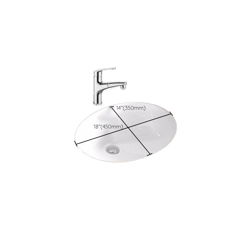 Modern Style Bathroom Sink Overflow Hole Design Oval Ceramic Bathroom Sink