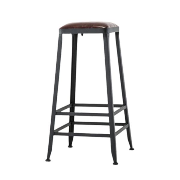 Industrial Style Bar-stool PU Leather Counter Bar Stool with Metal Legs for Restaurant
