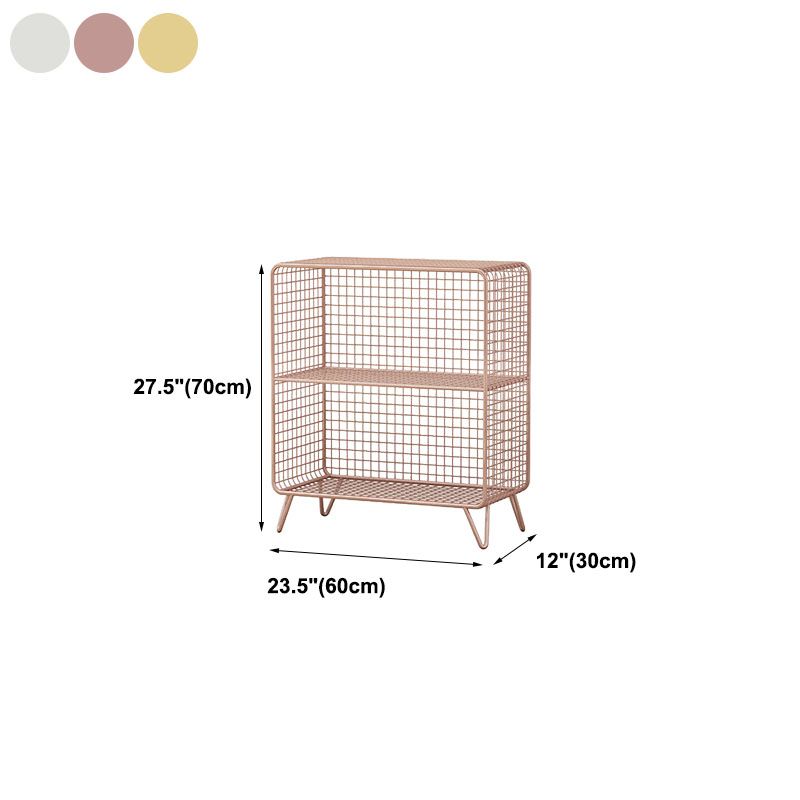 12" D Metal Frame Bookshelf Modern Closed Storage Bookcase for Bedroom