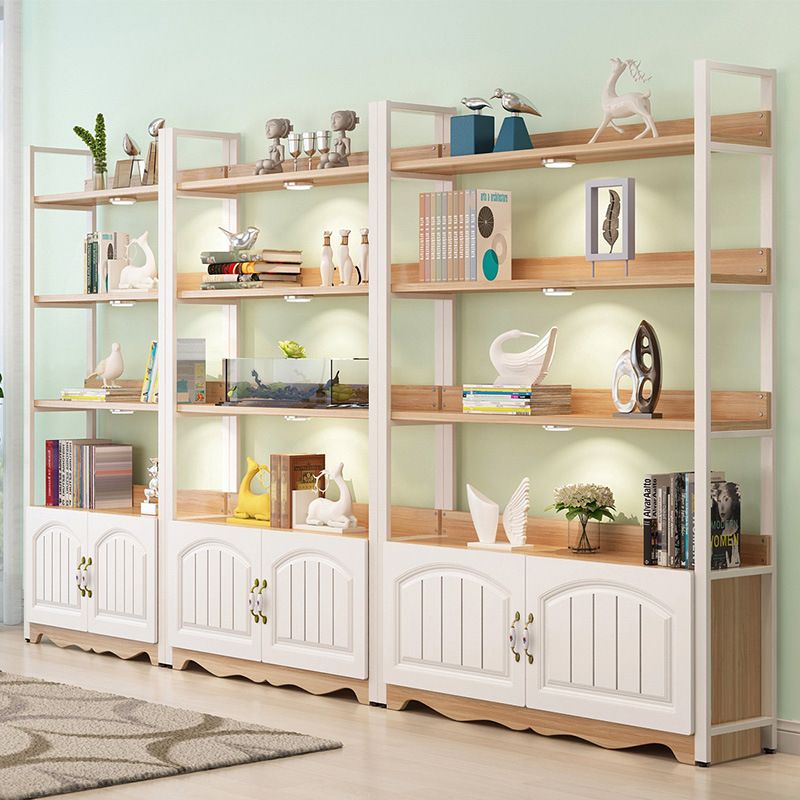 Modern Engineered Wood Bookshelf Etagere Open Shelf Vertical Bookcase