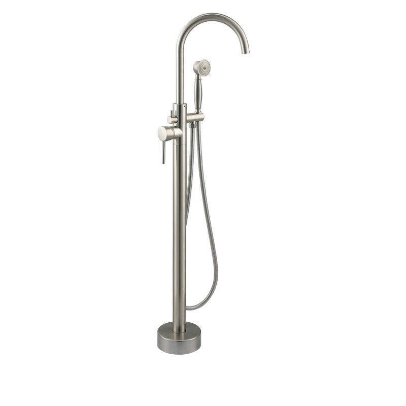 Modern Style Freestanding Tub Filler Copper Floor Mount Freestanding Tub Filler