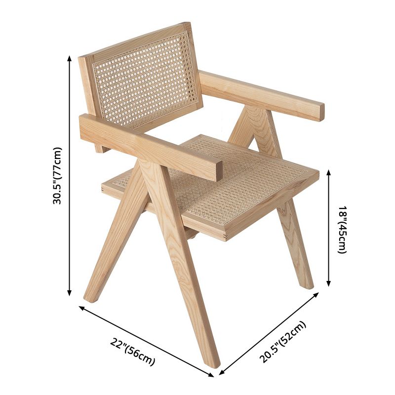 Modern Style Ash Wood Kitchen Dining Chairs Open Back Dining Side Chair