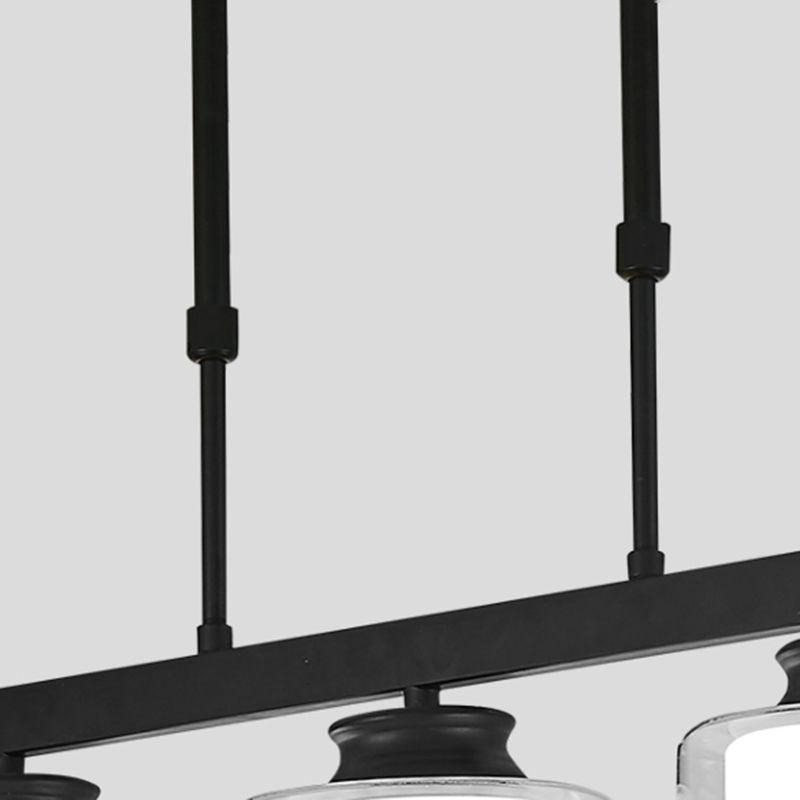 Moderne Insellichter Multi-Head-Restaurant Hängende Anhängerlampen mit Zylinderglasschatten