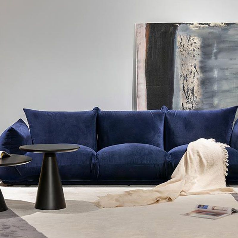 Modern Standard Blue Sofa Cushions Pillow Top Arm Settee for Living Room