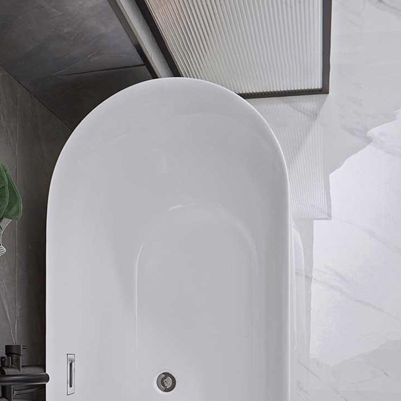Modern Ellipse Acrylic Bathtub Freestanding Soaking Bathtub with Overflow Hole