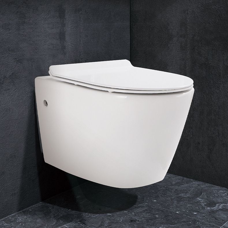 Modern Wall Mount Toilet All-In-One Porcelain Single Flush Toilet Bowl