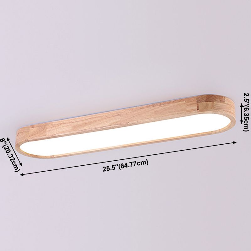 Lámpara de techo ovalada de estilo Simple y moderno, luz LED de madera empotrada para sala de estar