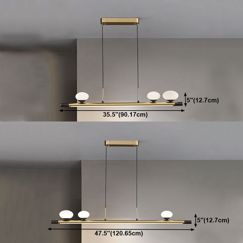 Zeitgenössischer Stil sphärische Inselbeleuchtungsideen Glas 4-Licht-Insellichter