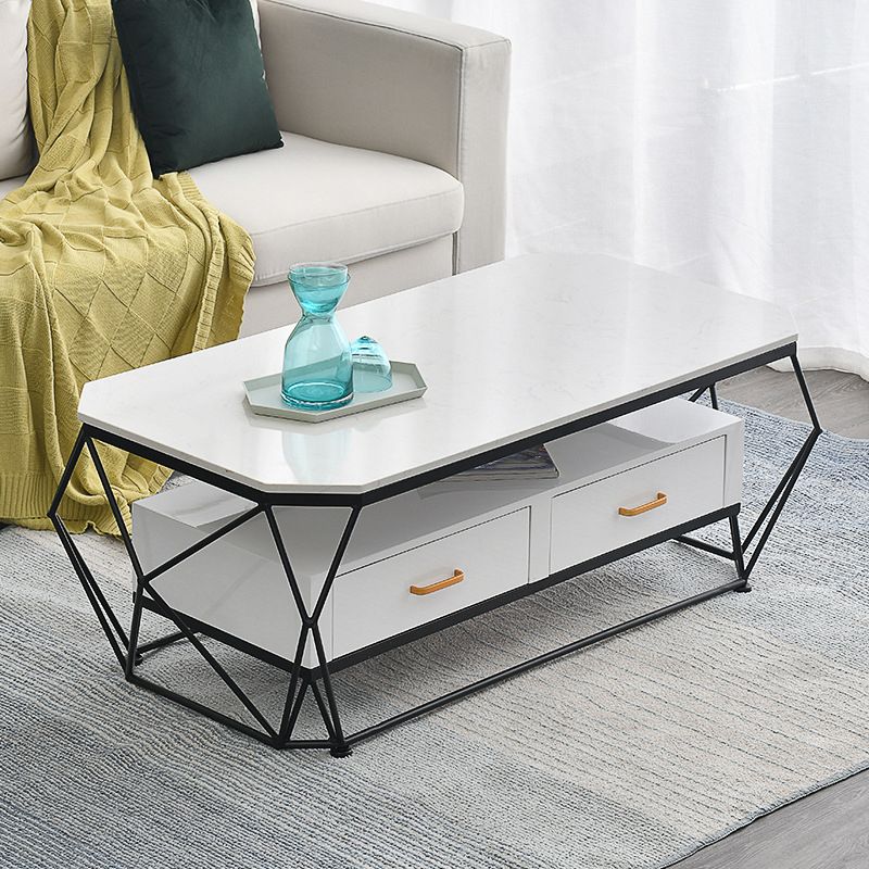 Frame Base Rectangular Glam Style Slate Table Plate Metal Iron Bottom Frame Coffee Table