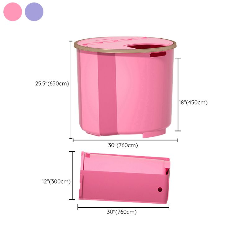 Plastic Round Foldable Bath Tub Soaking Freestanding Bathtub for Bathroom