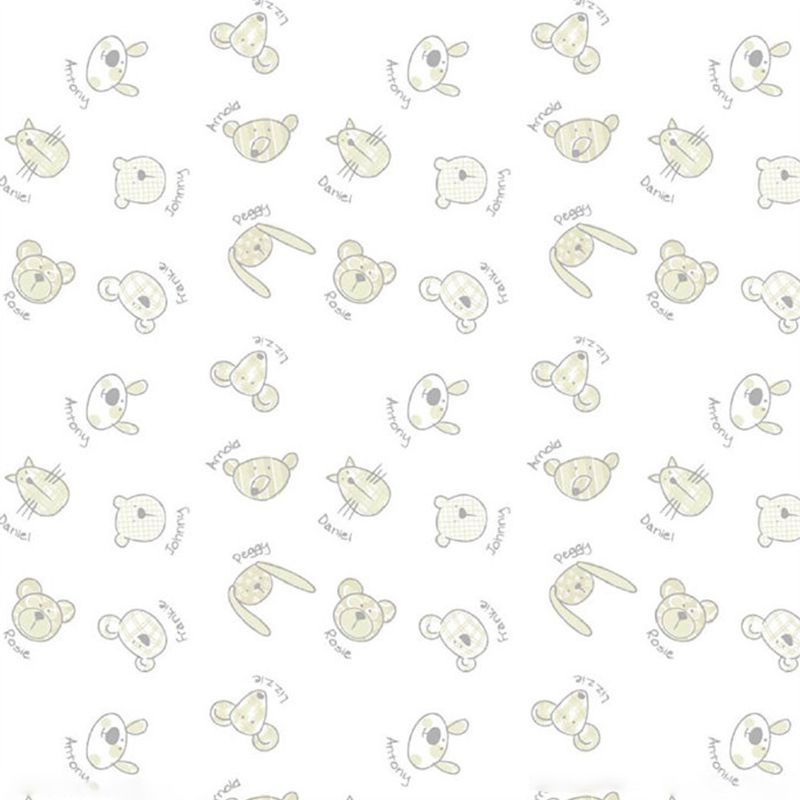 Animal Heads Wall Paper Murals Cartoon Waterproofing Kids Bedroom Wall Decor, Full Size