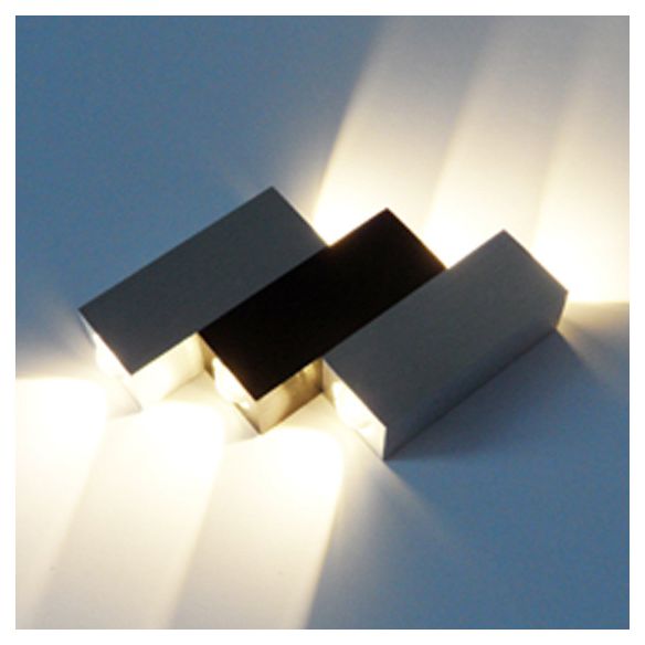 Disconce da parete cubica Stile moderno in alluminio LED Grey Wall Washer Lampada in illuminazione calda/bianca per portico