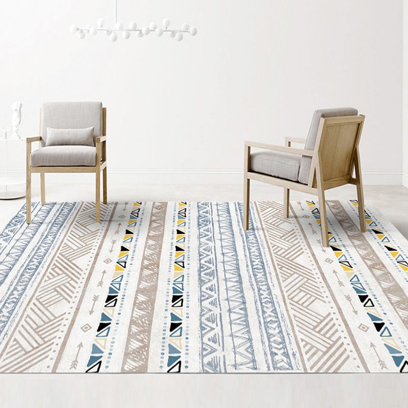 Tapis de géométrie en polyester géométrie multi-couleurs classiques Southwestern Southwestern Tacle sans glissement pour animaux de compagnie pour le salon