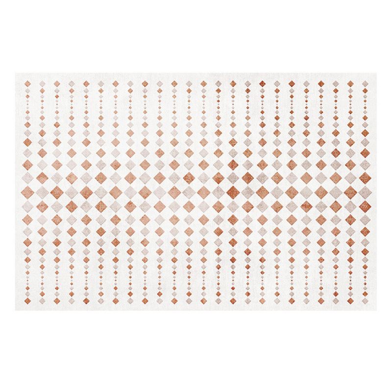 White Modern Rug Graphic Polyester Area Rug Washable Rug for Home Decor