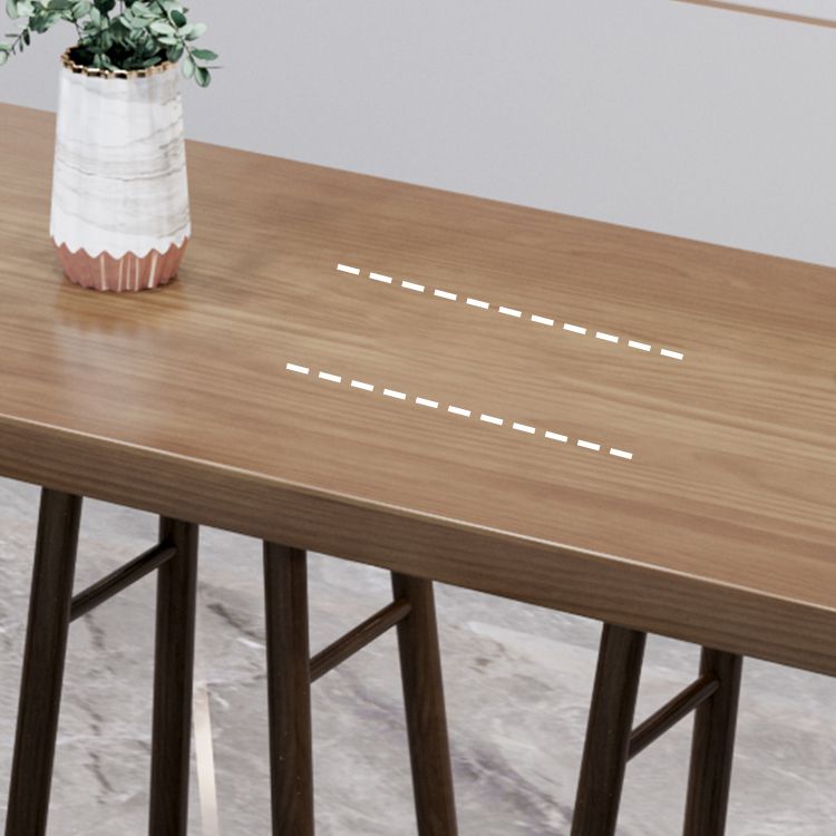 Modern Solid Wood Indoor Rectangle Double pedestal Bar Dining Table