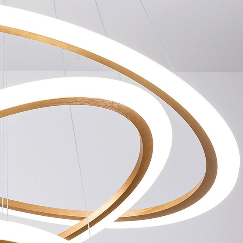 Éclairage de lustre à trois niveaux en or métal