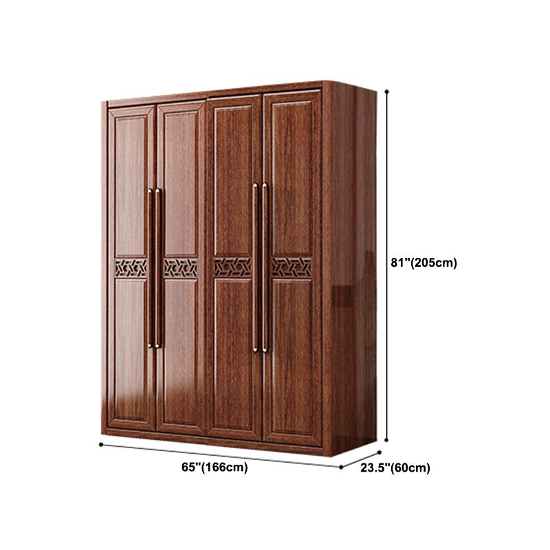 Brown Walnut Wood Storage Cabinet Traditional Cabinet with Drawer