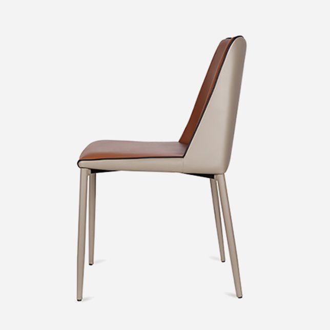 Sillas sin brazos con respaldo sólido contemporáneo, sillas de comedor de cuero para cocina