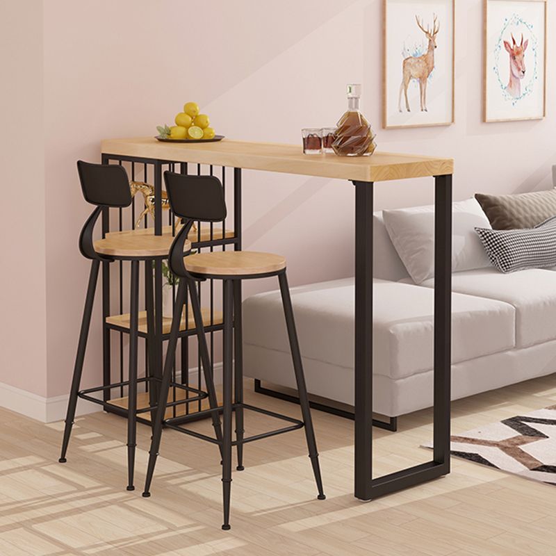 Modern Rectangle Bar Table Set 1/2/3 Pcs Solid Wood Bar Table Set