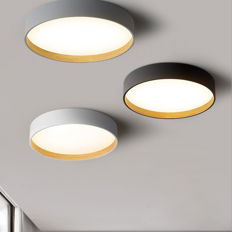 Moderne minimalistische ronde LED-inbouw smeedijzeren plafondarmatuur met acryl kap