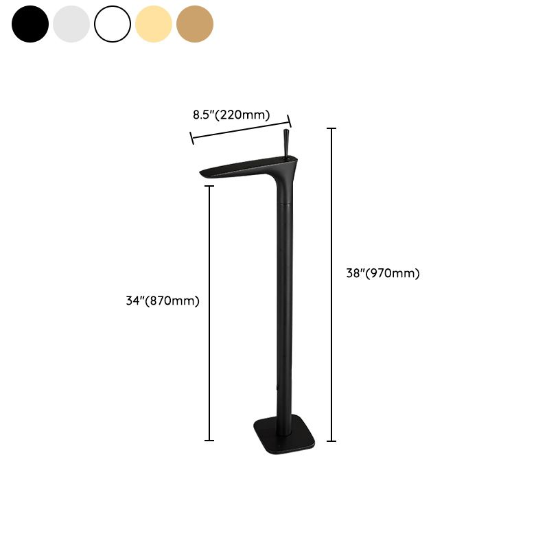 Floor Mount Bathroom Faucet Solid Color Low Arc Freestanding Tub Faucet