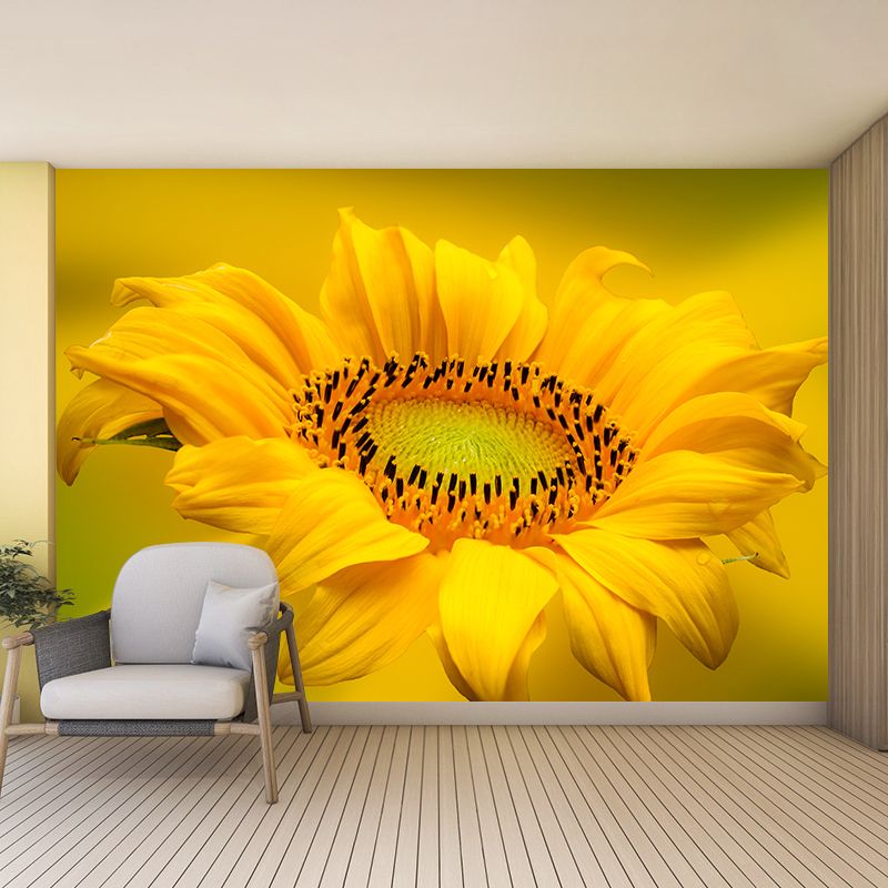 Yellow Blooming Sunflower Mural for Living Room Decoration, Made to Measure
