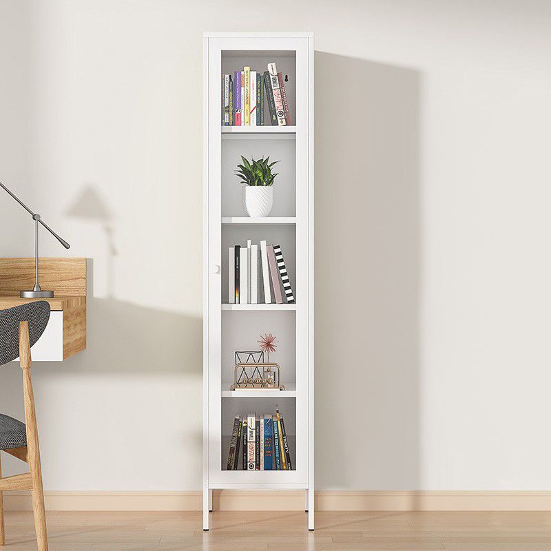 66.93"H Bookshelf Scandinavian Style Bookcase for Study Room with Door