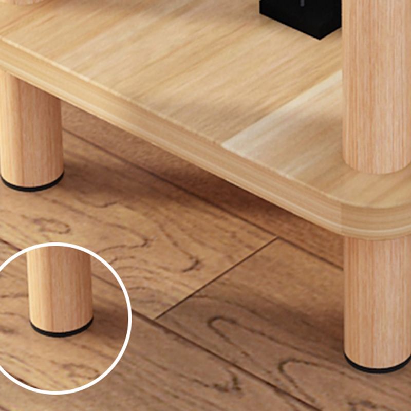 Double Tier End Table with Shelf Modern Sofa Side Table for Living Room