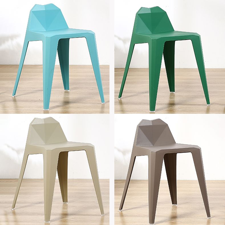 Chaise de salle à manger contemporaine à dossier solide, chaise de cuisine en plastique