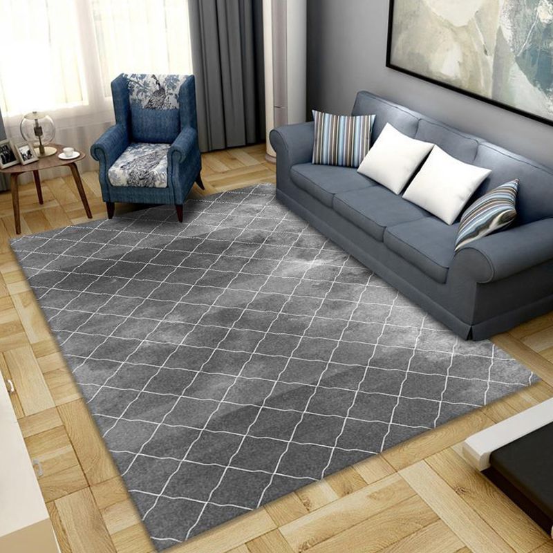 Creative Modern Indoor Rug Geometric Design Carpet Polyester Non-Slip Backing Rug for Home Decor