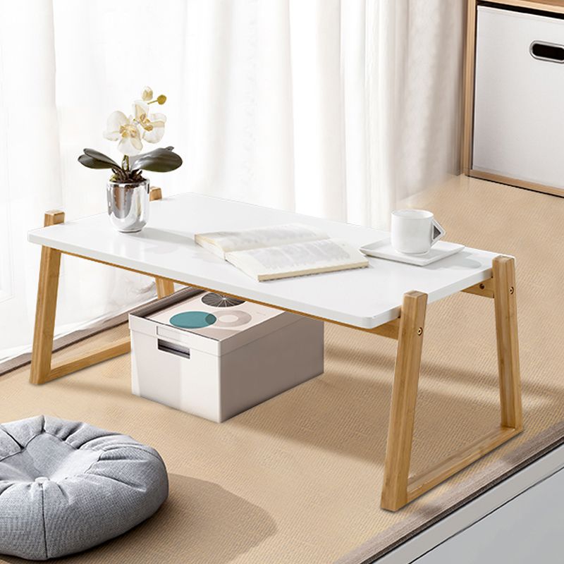 12.5"/17.7"Tall Sled Base Rectangular Wooden Top Coffee Table