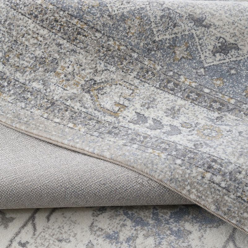 Grey American Pattern Rug Bohemian Polyester Area Rug Stain Resistant Area Carpet for Home Decor